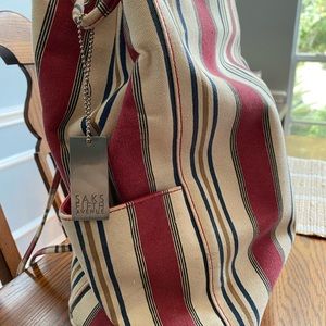 String striped backpack, Saks Fifth Avenue